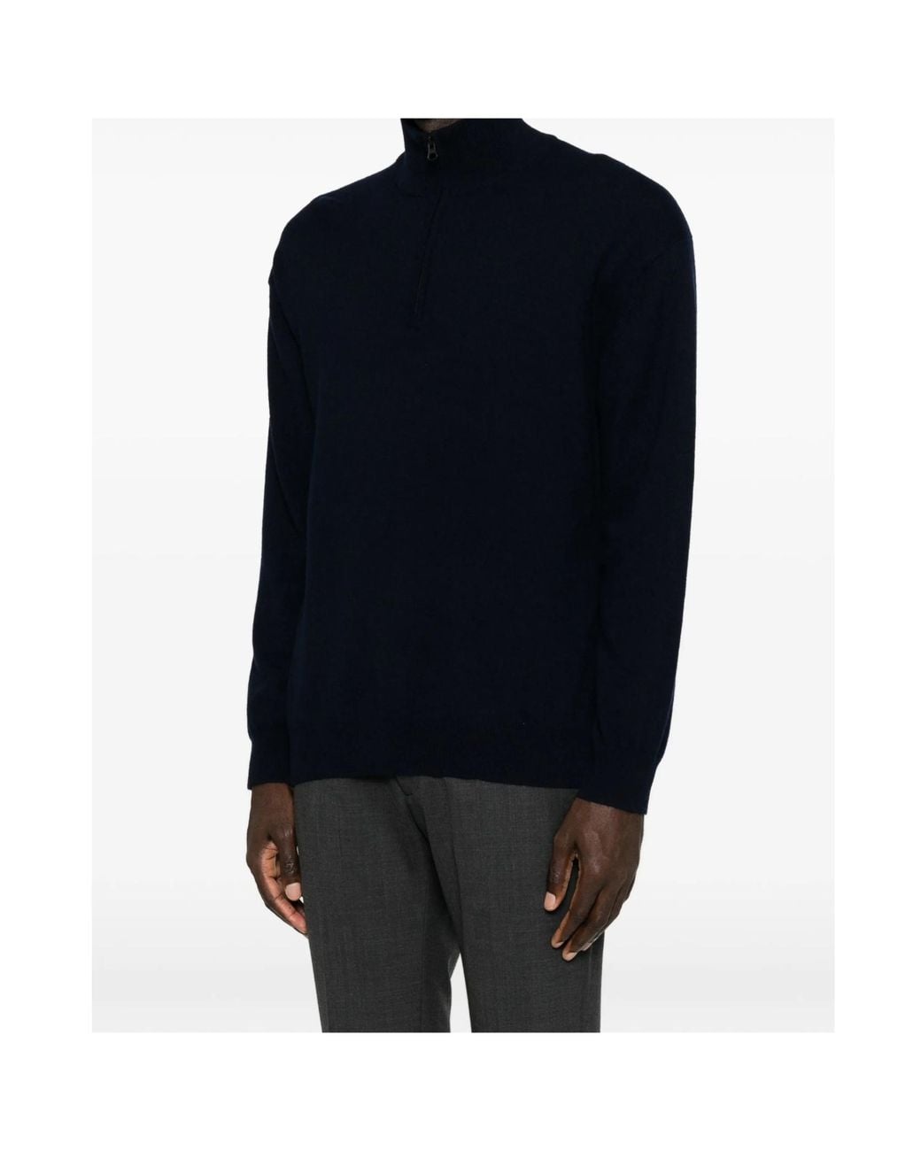 Lisa Yang Blue Quarter Zipper Sweater for men