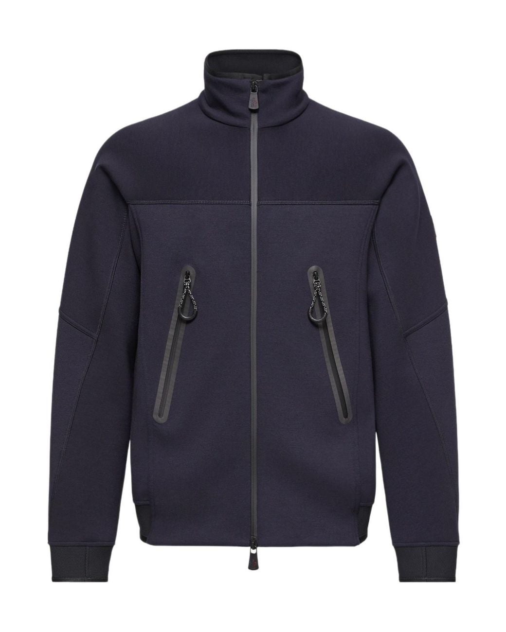 Moncler Blue Logo Zip-Up Sweatshirt for men