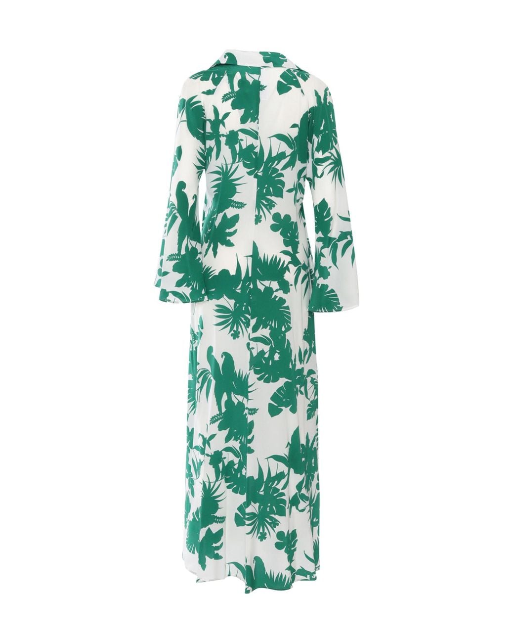 Max Mara Green Livrea Printed Silk Dress