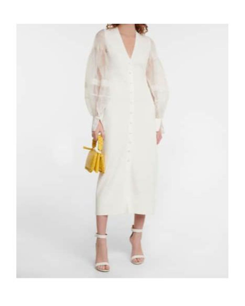 Altuzarra White Harmonia Silk Midi Dress