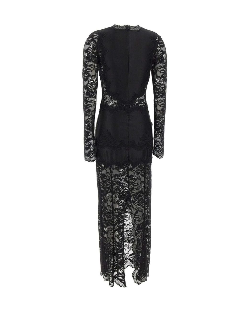 Rabanne Black Rabanne Lace Panel Long Dress