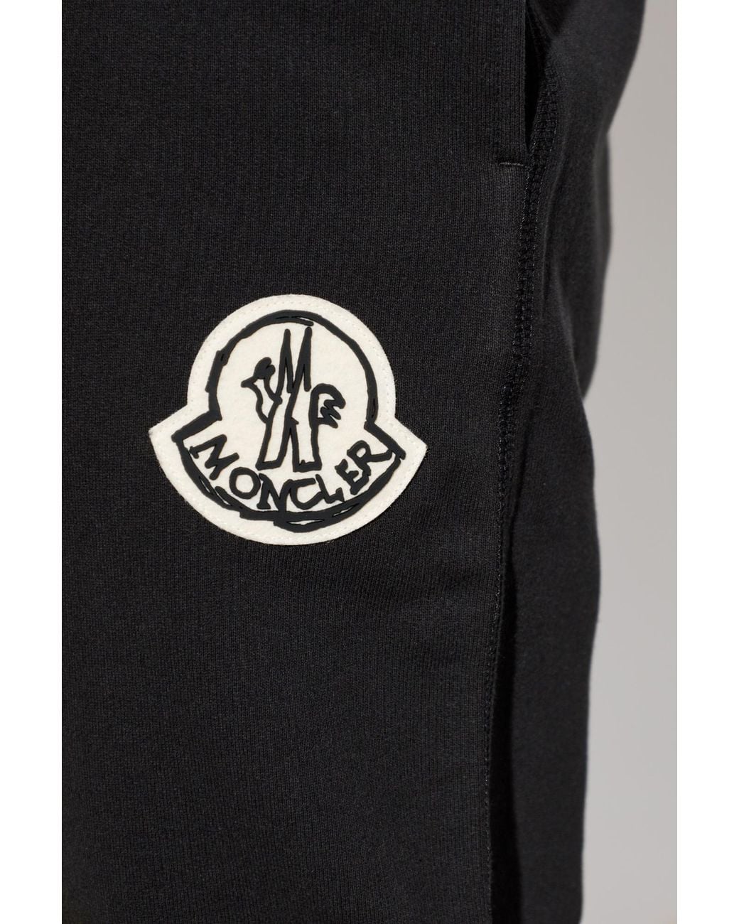 Moncler Black Logo Patch Drawstring Sweatpants for men