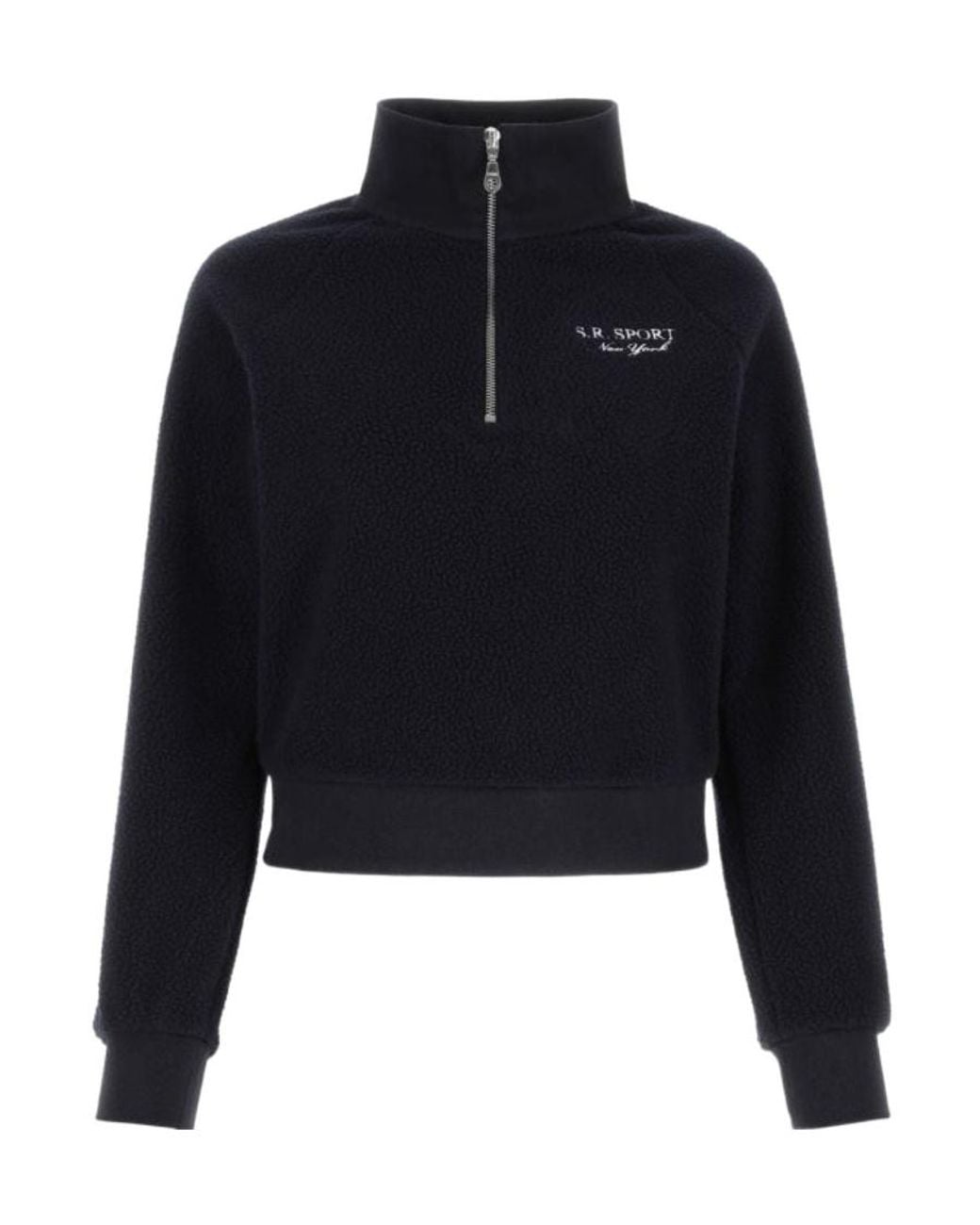 Sporty & Rich Blue Half-Zip Fleece Sweatshirt