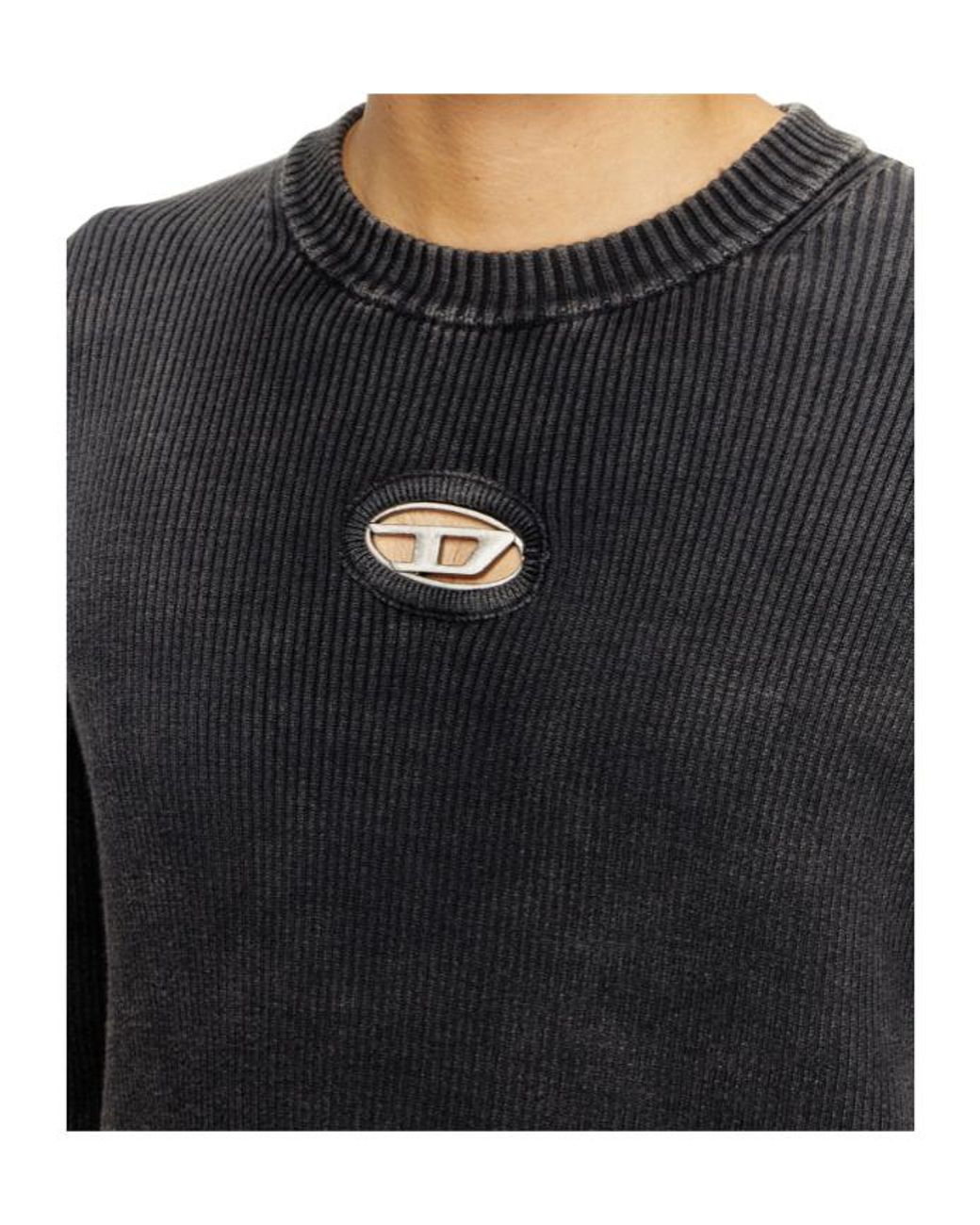 DIESEL Blue K-Darren-D Oval D Logo Knitted Jumper for men