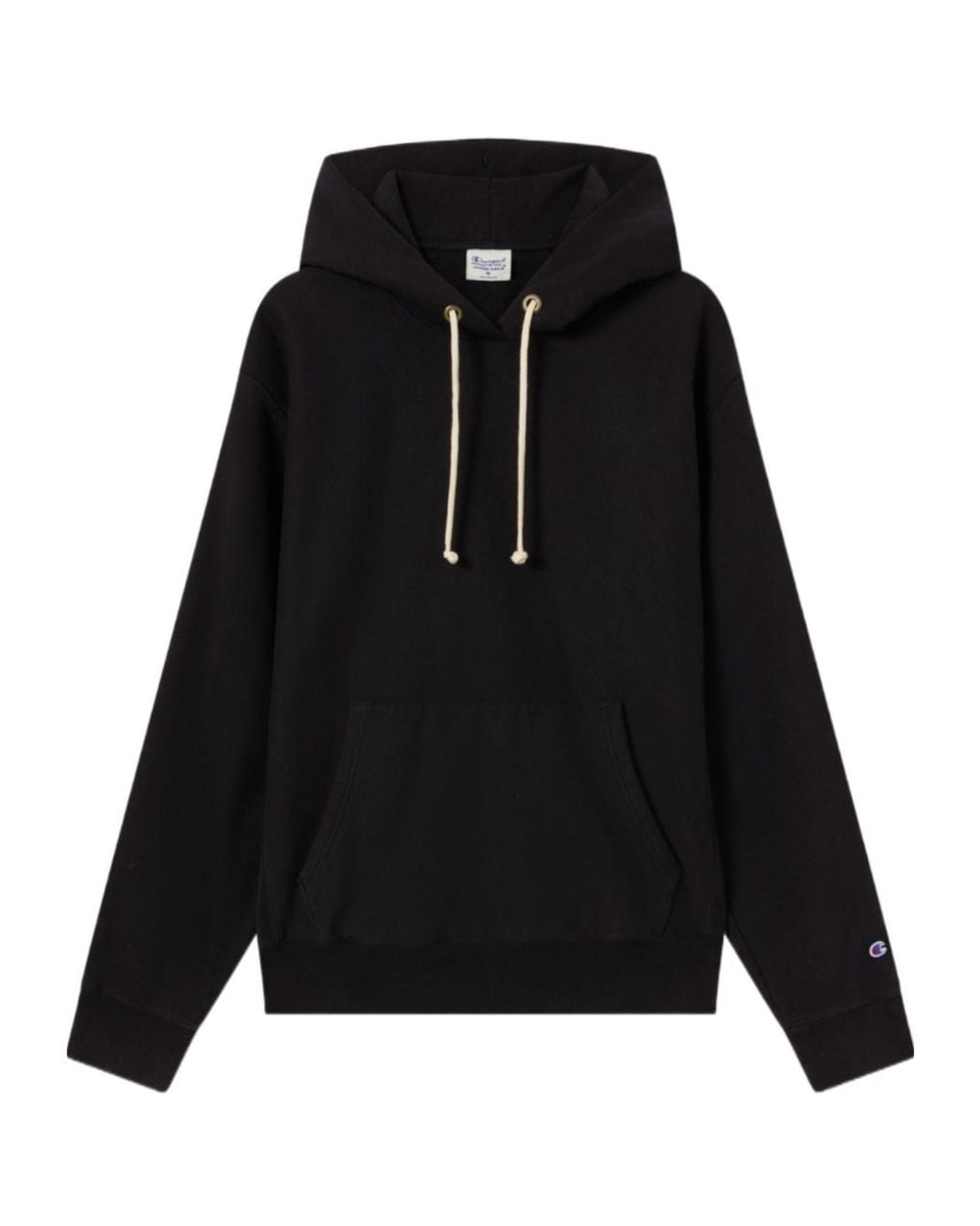 Champion Black Reverse Weave Hooded Hoodie for men