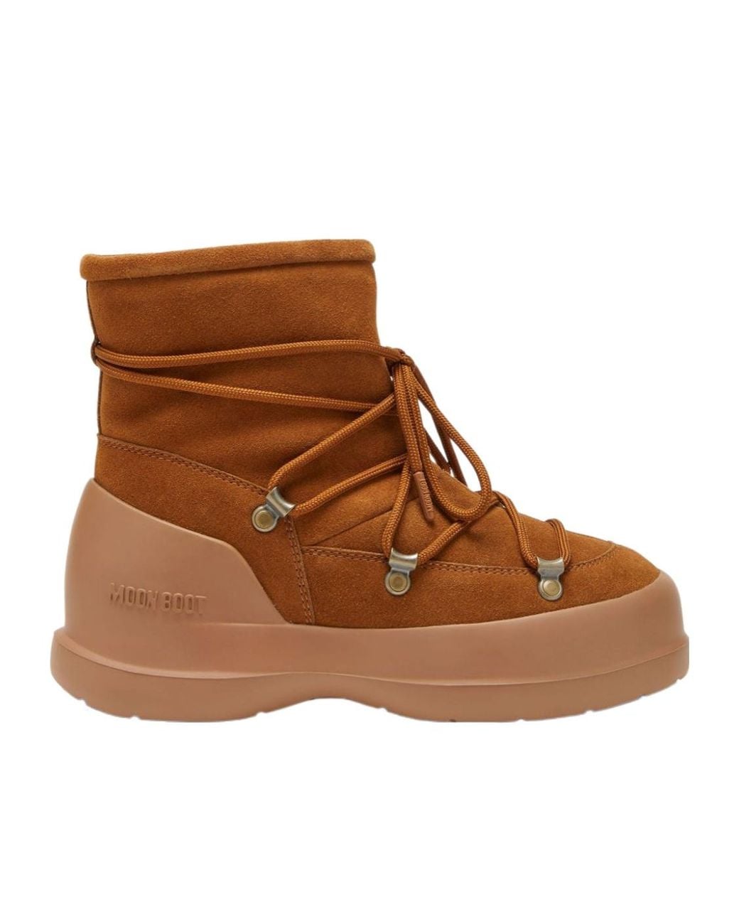 Moon Boot Brown Luna Logo Embossed Boots