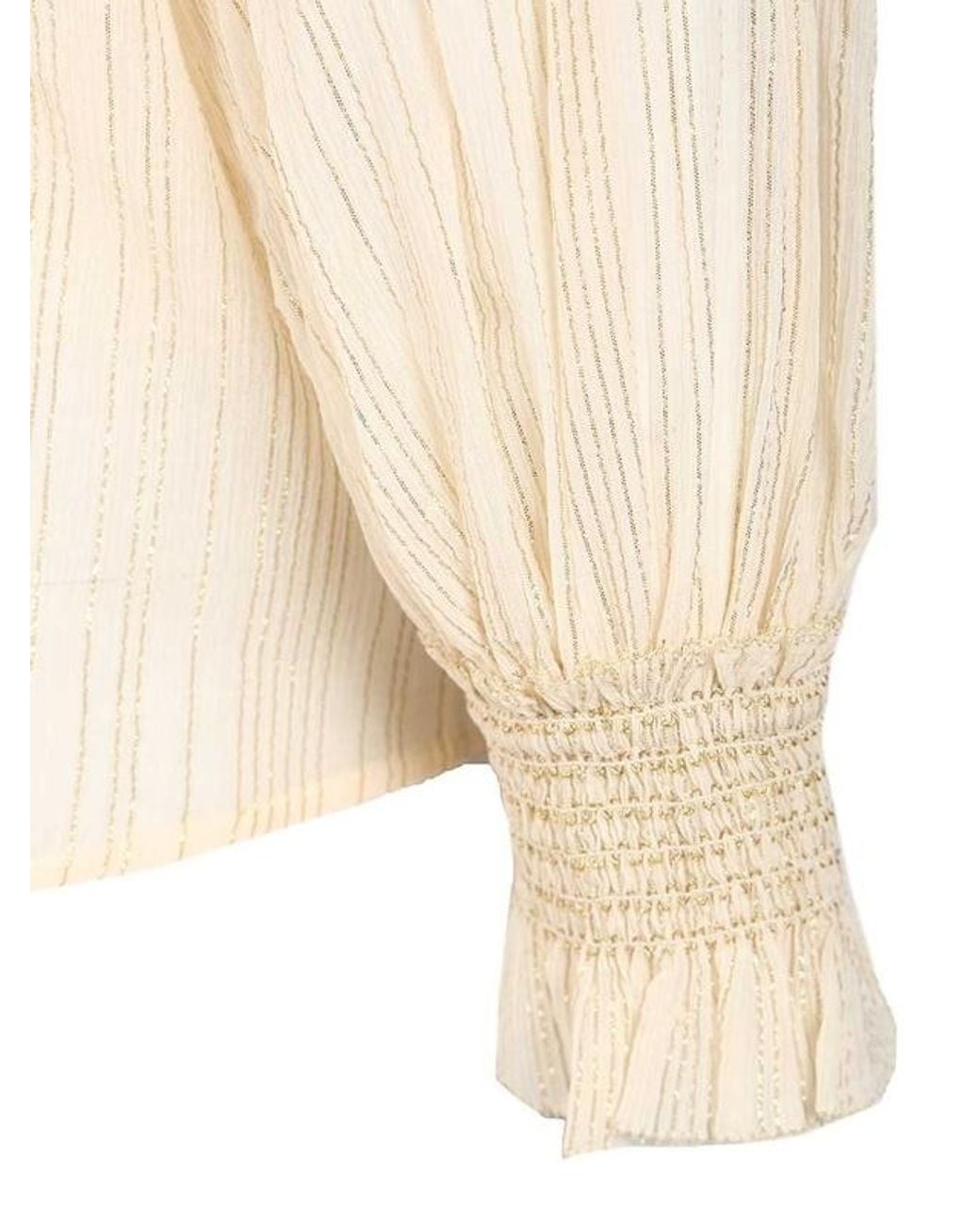 Zimmermann Natural Aster Elasticated Cuff Blouse
