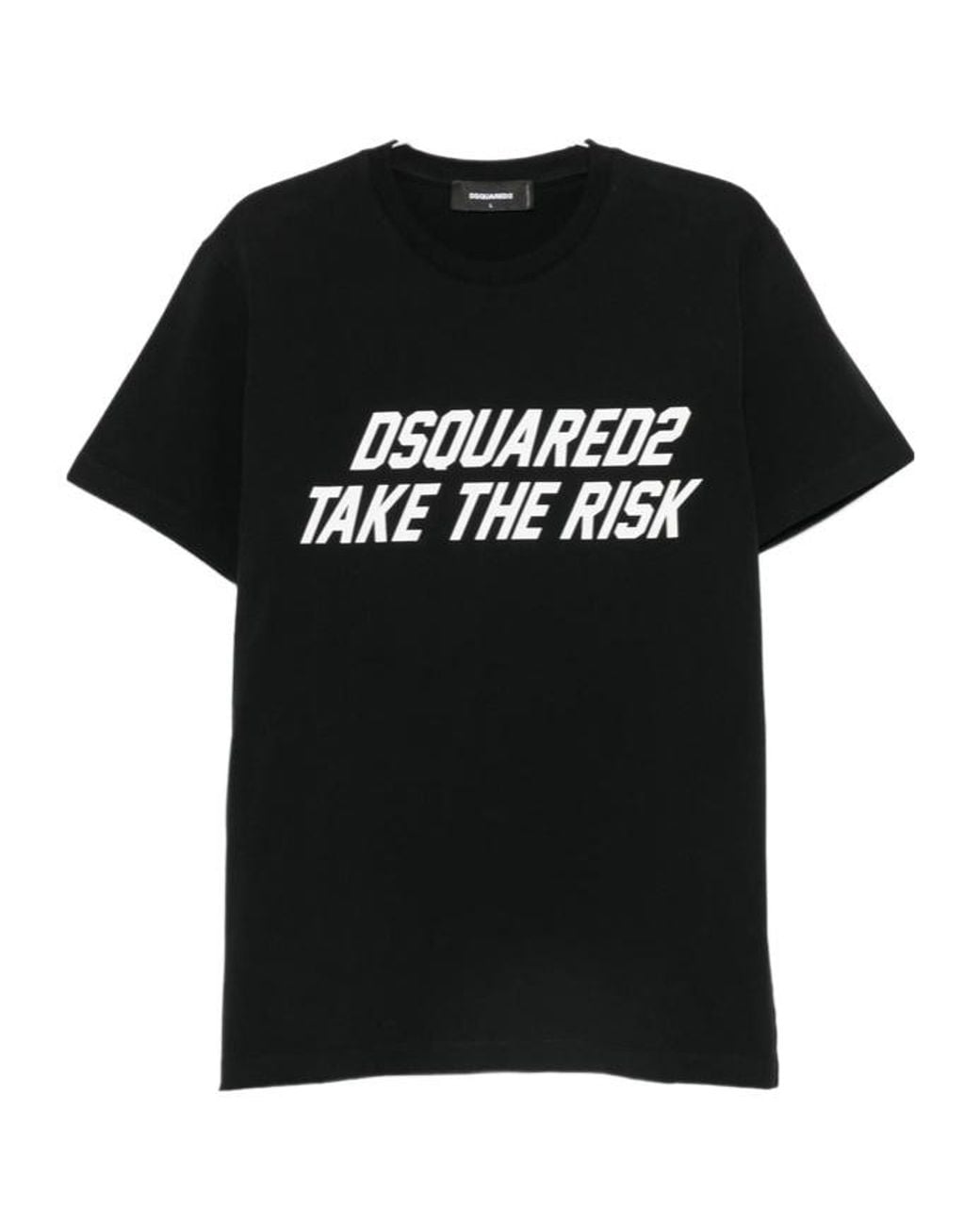 DSquared² Black Slogan Printed Crewneck T-Shirt for men