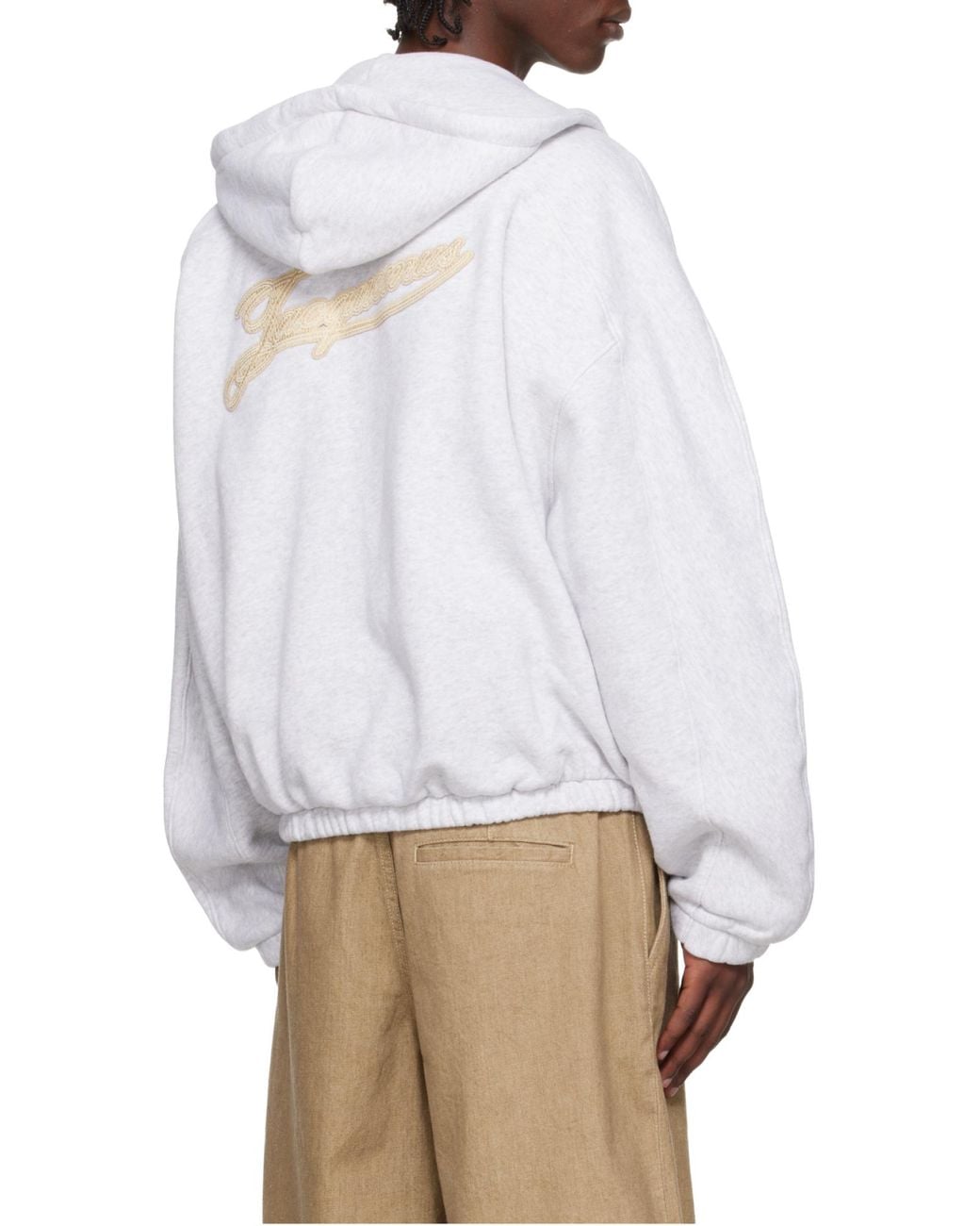 Jacquemus White The Torneo Zip-Up Hoodie for men