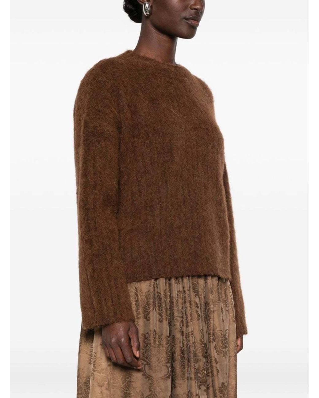 Uma Wang Brown Crew-Neck Sweater