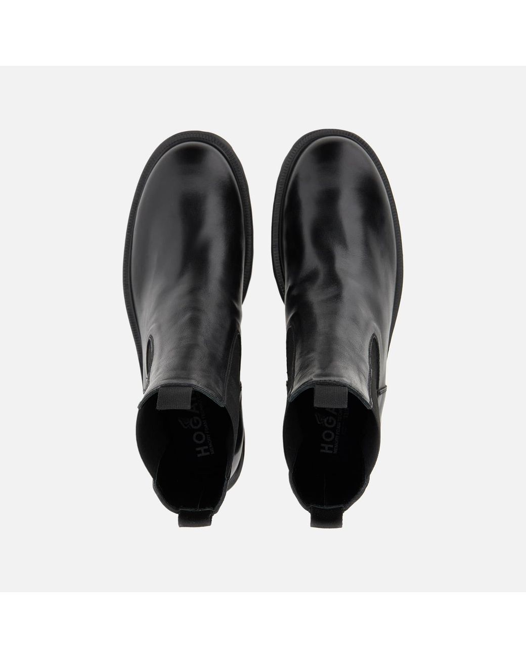 Hogan Black Round-Toe Slip-On Ankle Boots