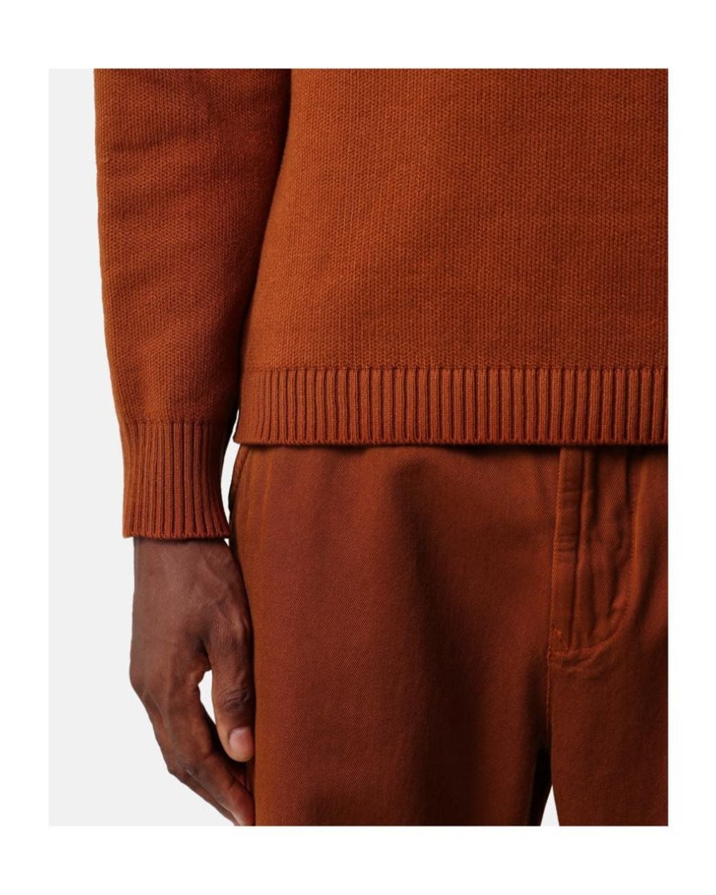 Stone Island Brown Regular-Fit Turtleneck Jumper With Ribbed Trims for men
