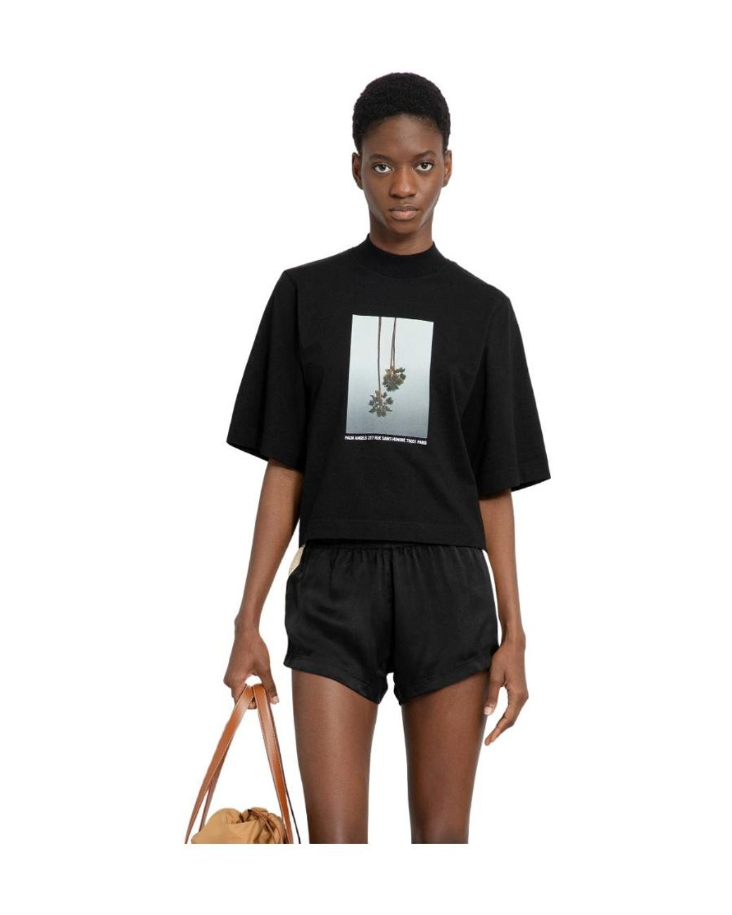 Palm Angels Black Graphic Printed T-Shirt
