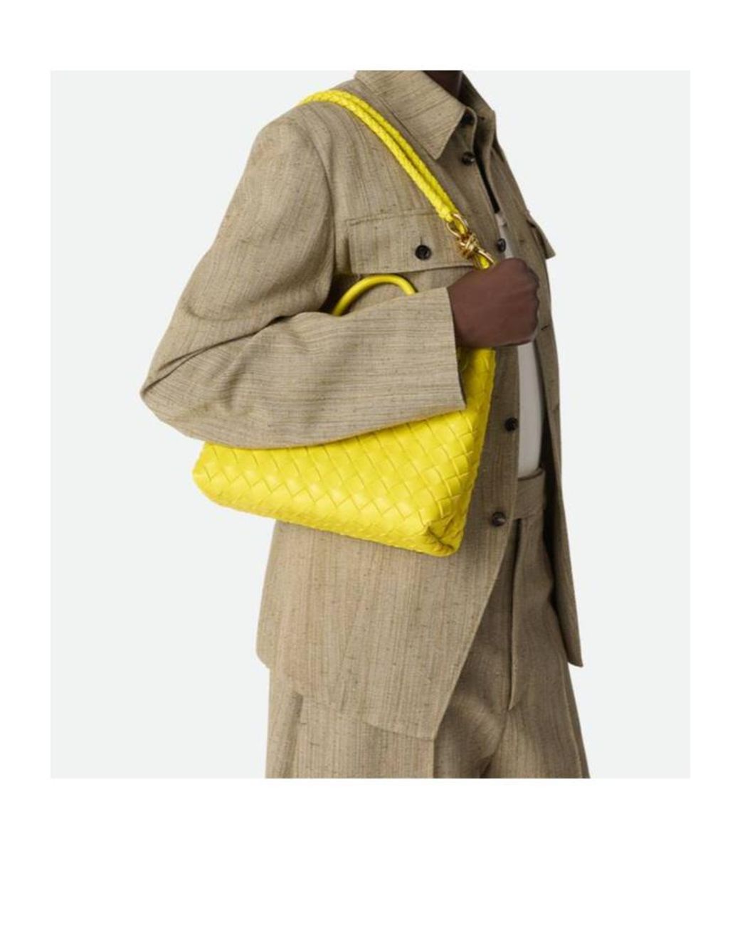 Bottega Veneta Yellow Andiamo Small Tote Bag