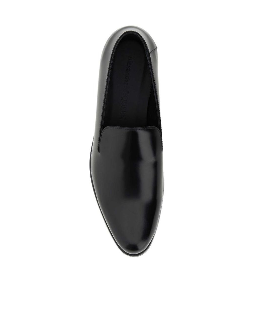 McQueen Black Round-Toe Slip-On Loafers for men