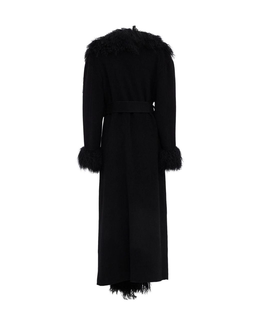 GIUSEPPE DI MORABITO Black Fur-Collared Coat