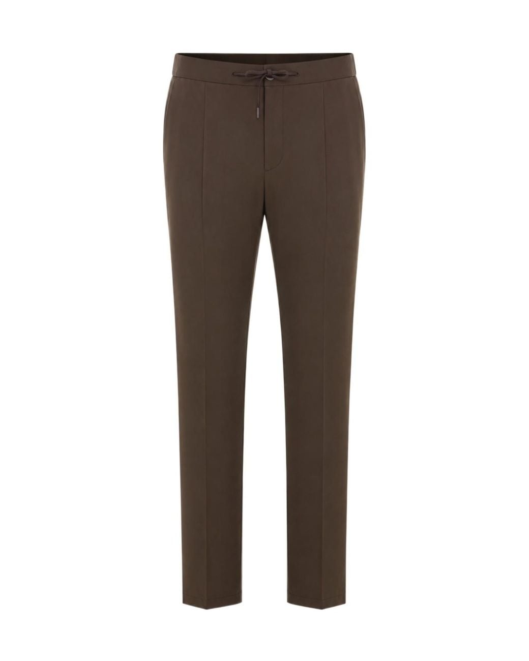 Herno Brown Straight-Fit Drawstring Pants for men