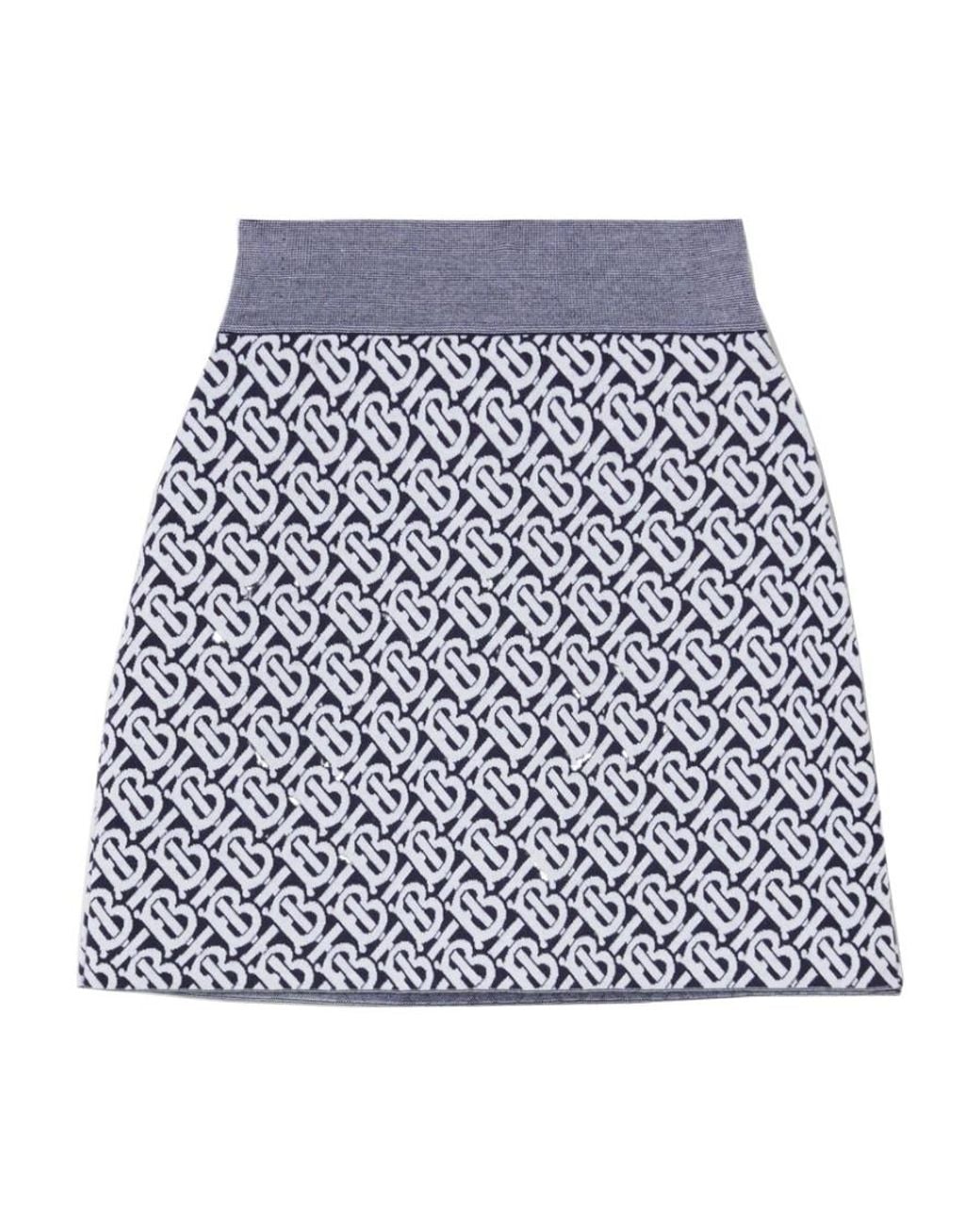 Burberry Multicolor Monogram Jacquard Knitted Mini Skirt