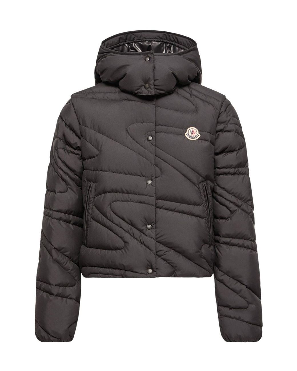Moncler Black Leona -In-1 Hooded Short Down Jacket