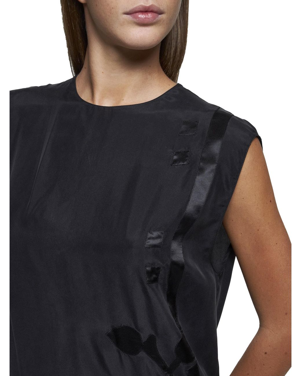Prada Black Crewneck Sleeveless Dress