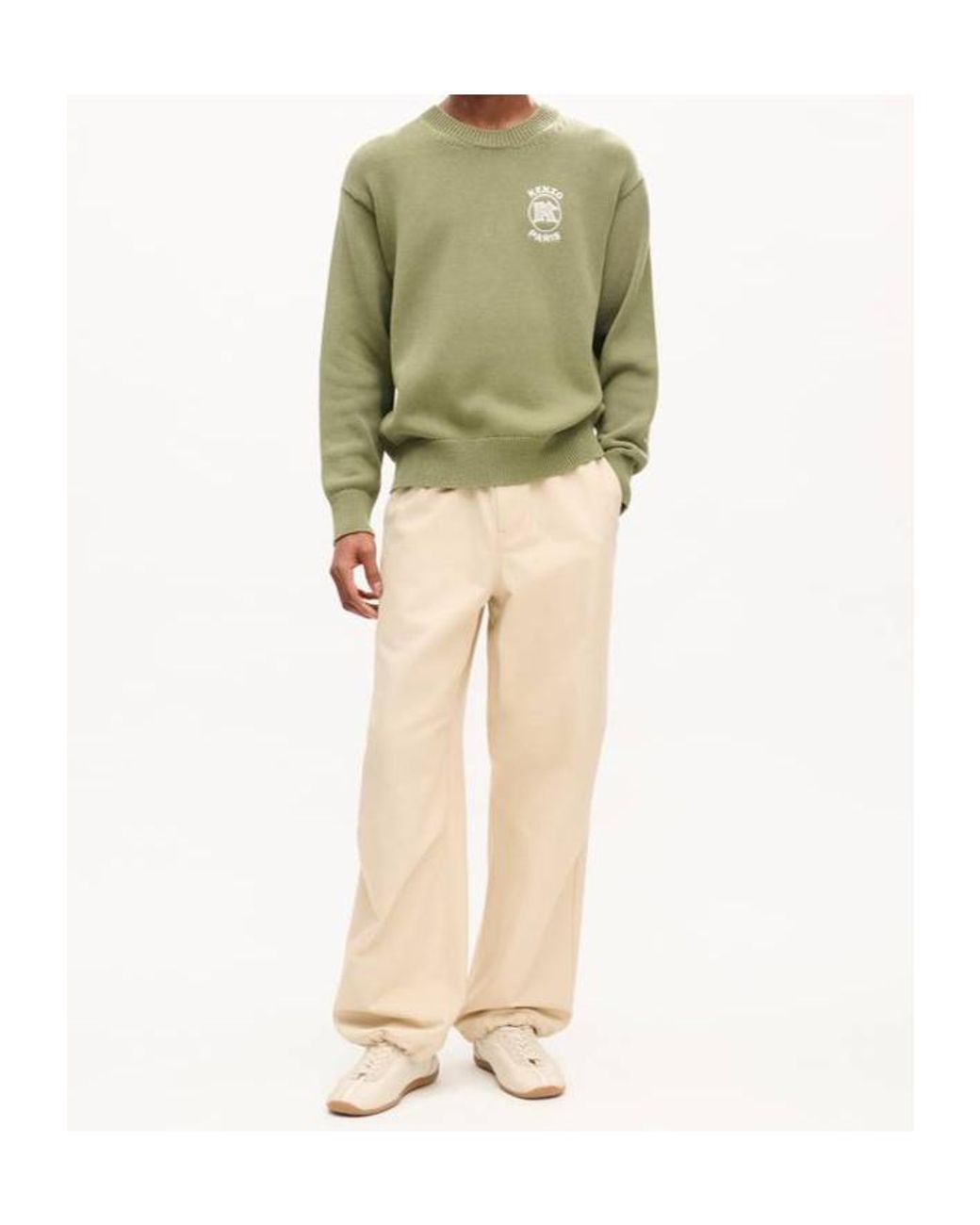 KENZO Green Paris Emblem Embroidered Jumper for men