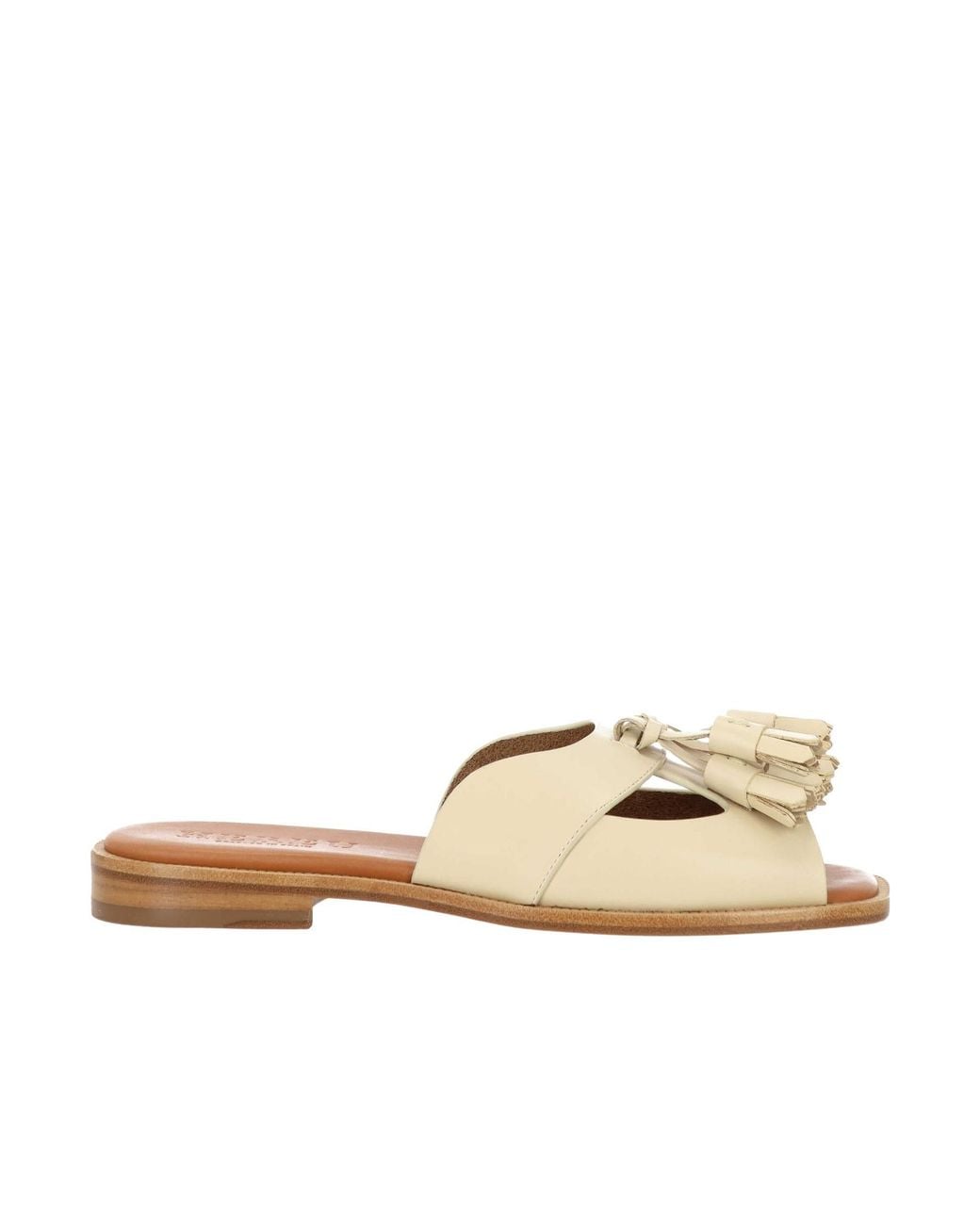 Hereu Natural Boqueria Heeled Open-Toe Tasseled Sandals