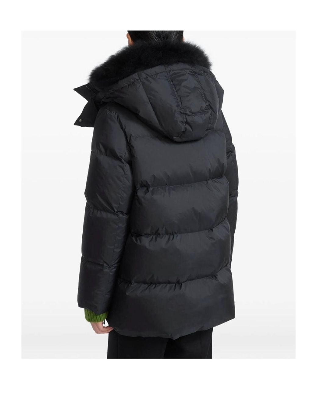 Yves Salomon Black A-Line Jacket