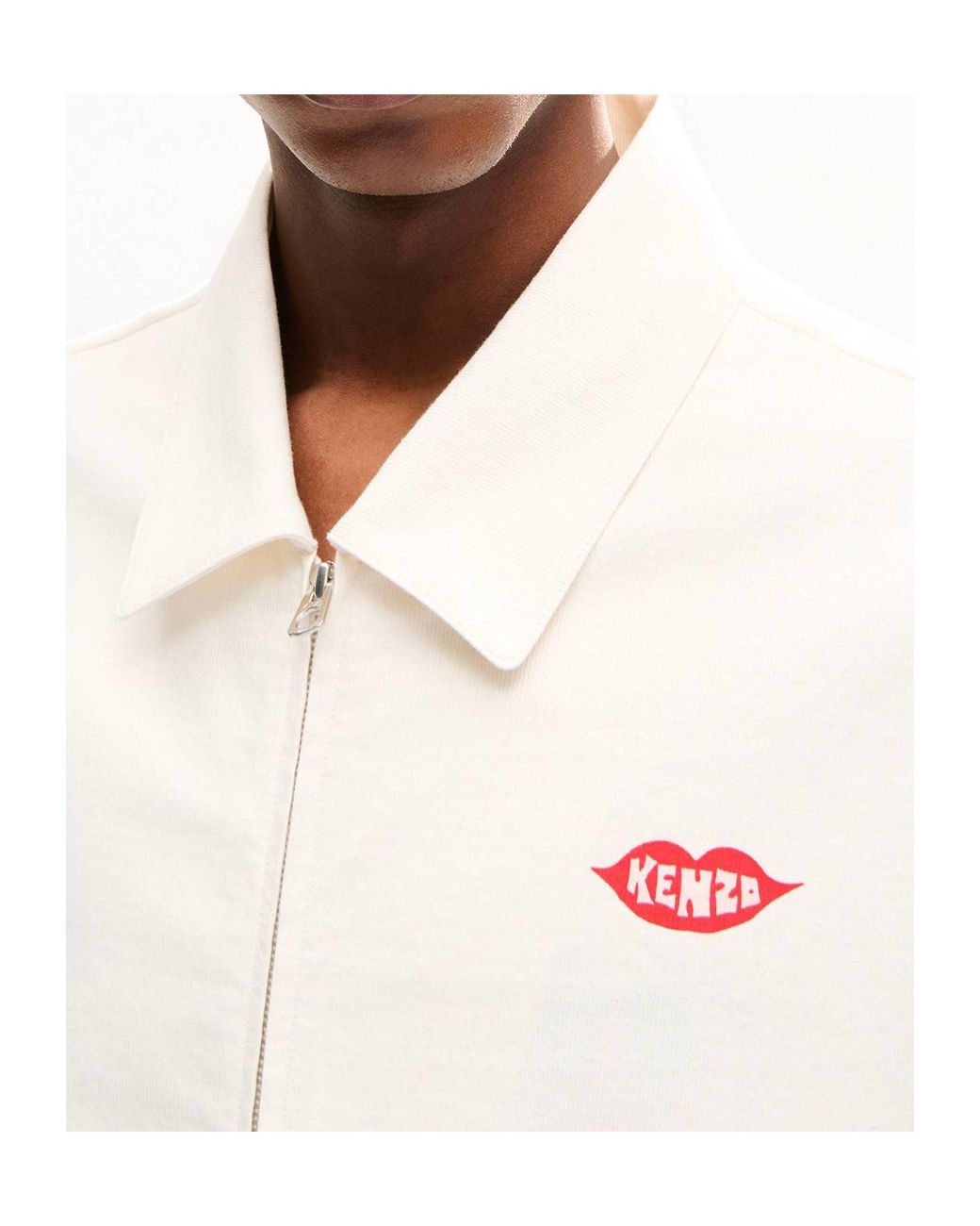 KENZO White Loves' Zipped Coach Jacket for men