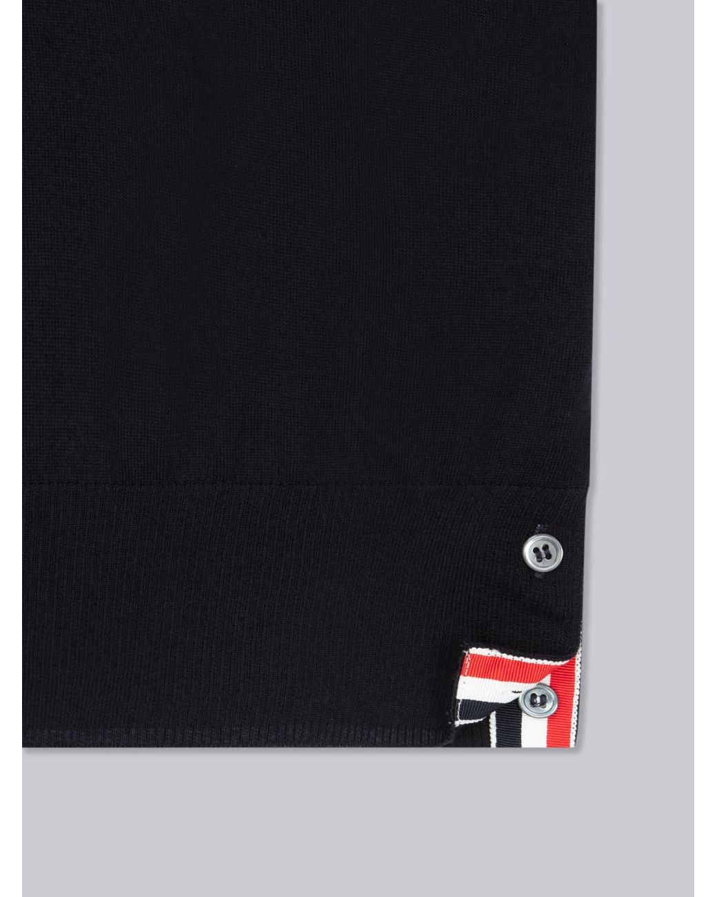 Thom Browne Blue 4-Bar Ribbed Crewneck Jumper