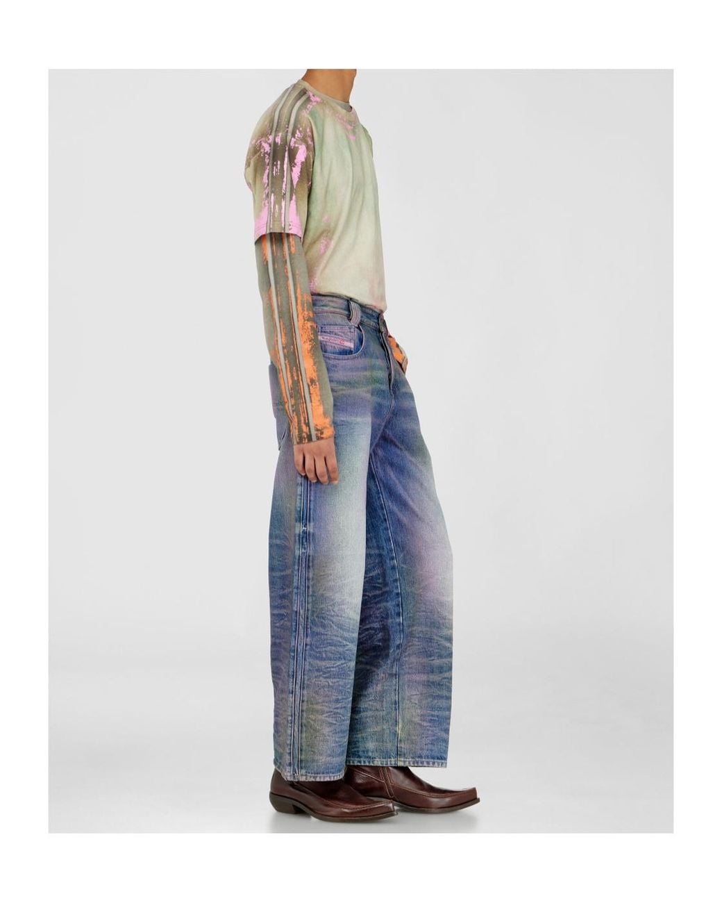 DIESEL Blue 1982 D-Hakou High Waist Relaxed Jeans for men