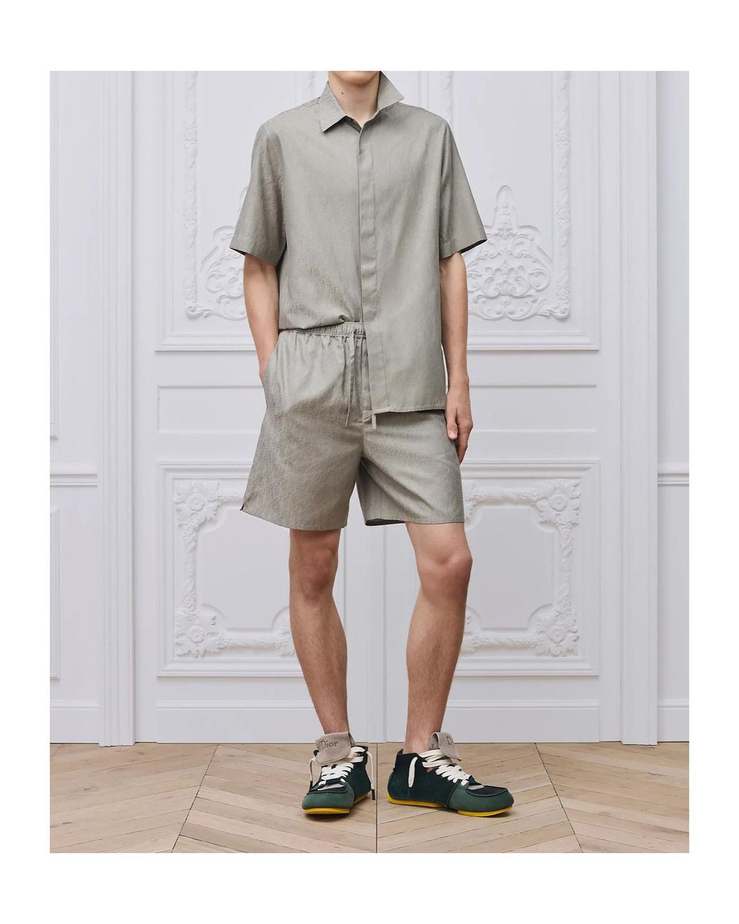 Dior Gray Oblique Shorts for men