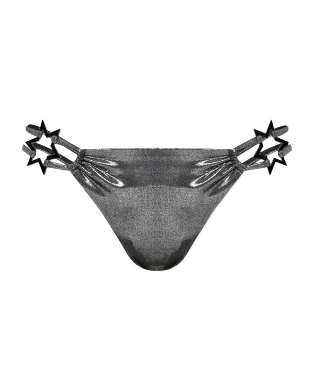 M I S B H V Gray Star-Appliqué Bikini Bottoms