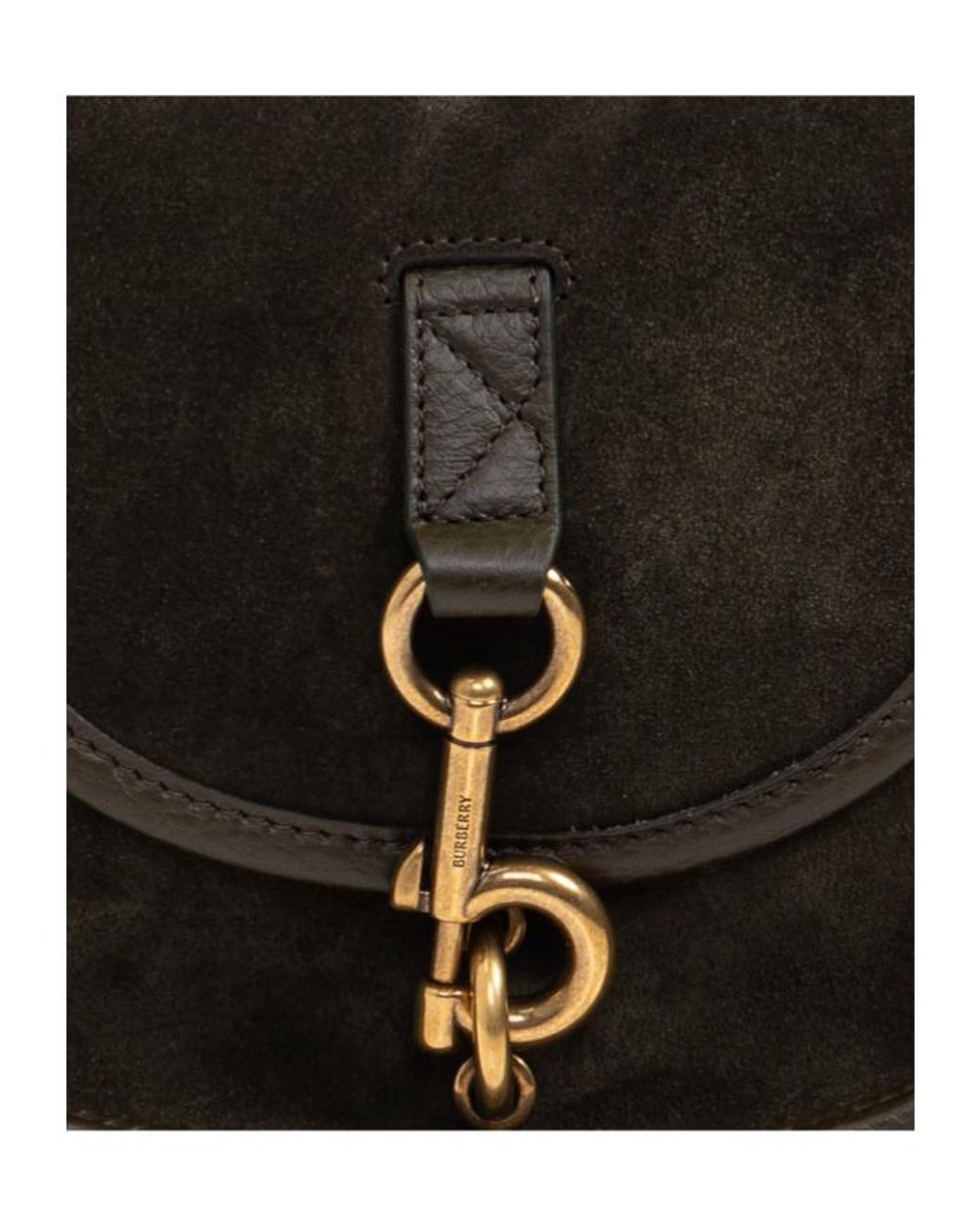 Burberry White Clip Foldover-Top Mini Shoulder Bag