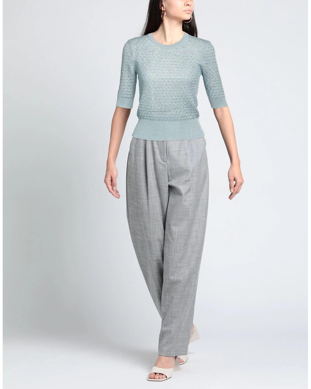Dolce & Gabbana Blue Solid Color Knit Sweater