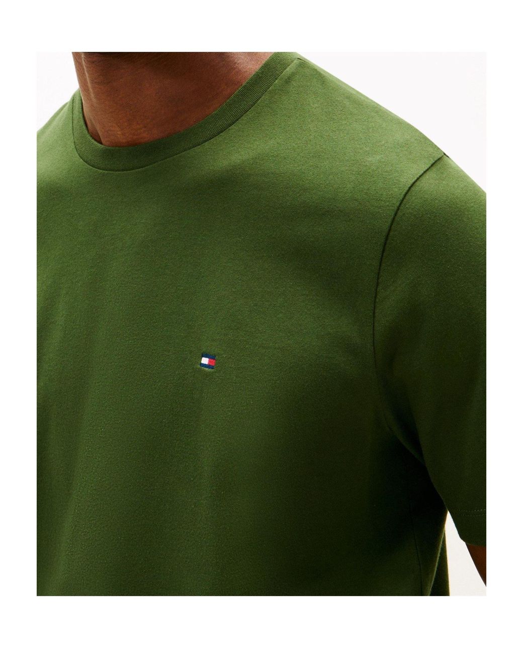 Tommy Hilfiger Green Logo Short Sleeve T-Shirt for men
