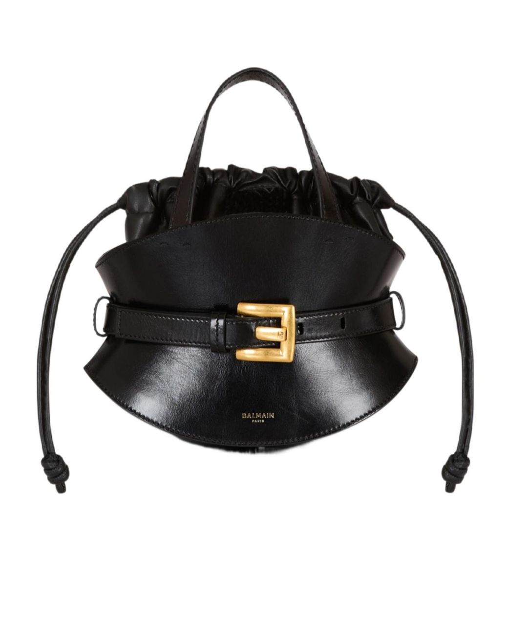 Balmain Shuffle Mini Leather Bag Black