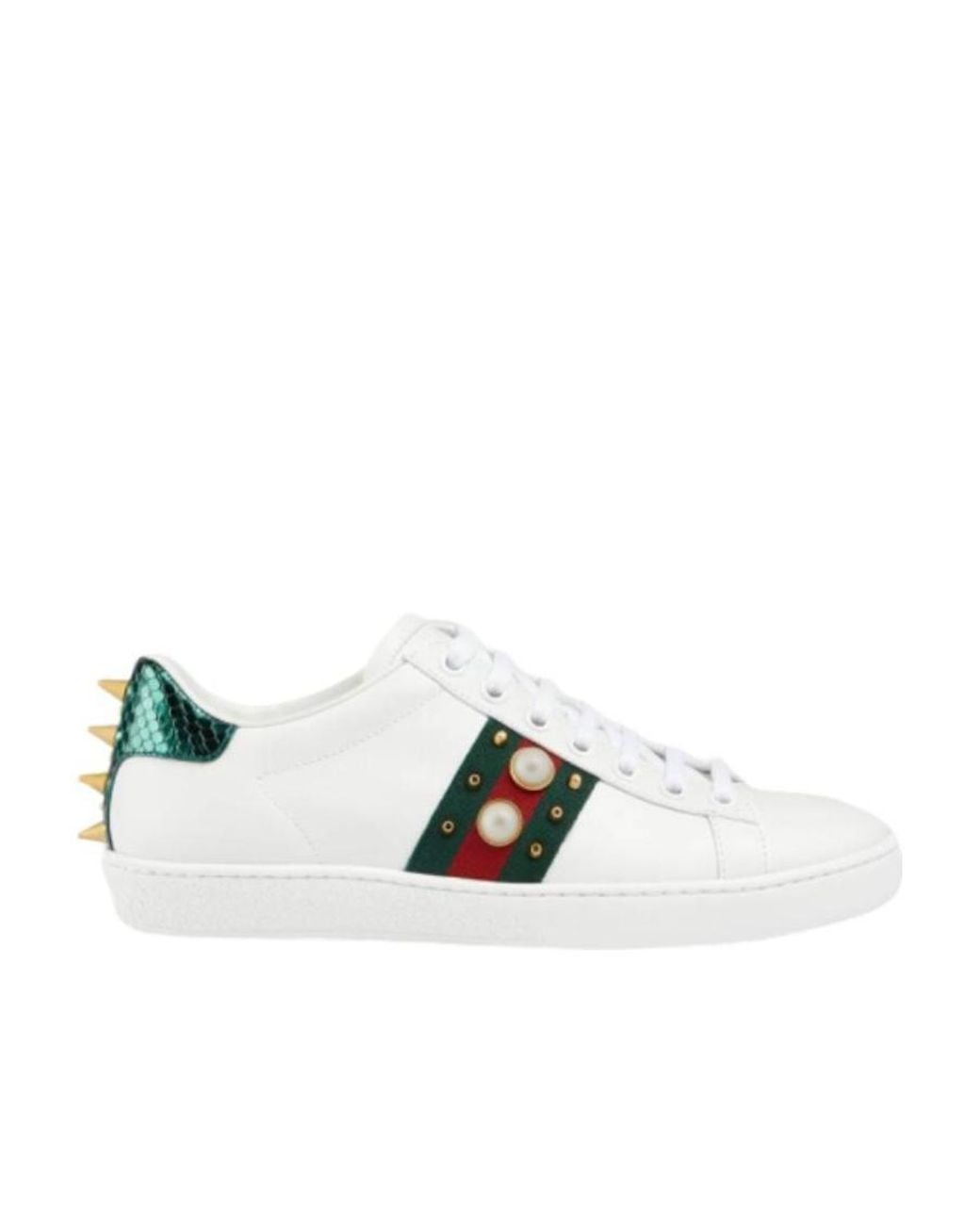 Gucci White Logo-Lacing Casual Sneakers