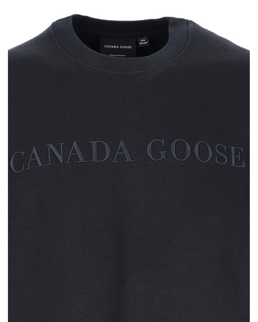Canada Goose Black Logo Embroidered Crewneck Sweatshirt for men