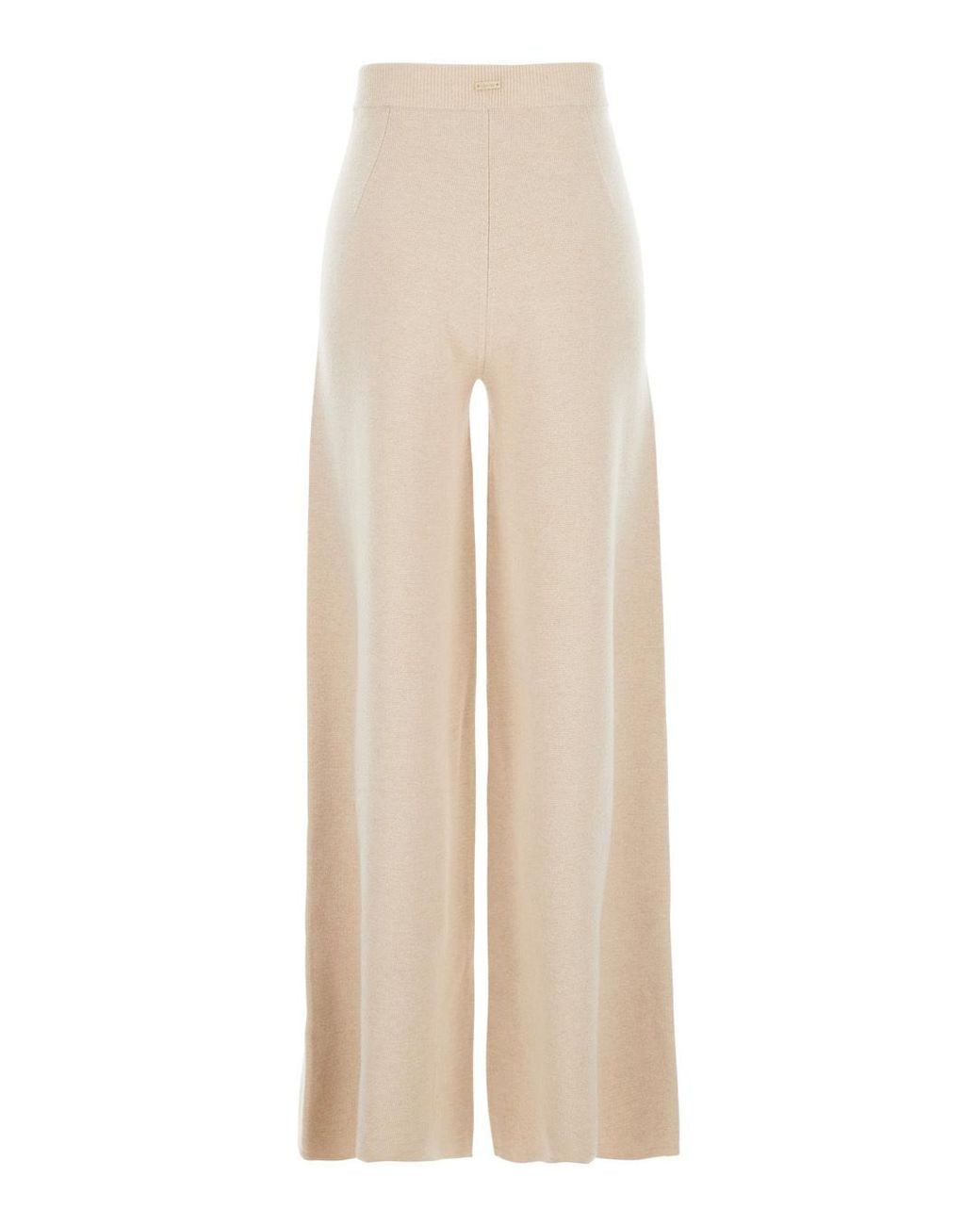 Max Mara Natural Judy Wide Leg Knitted Trousers