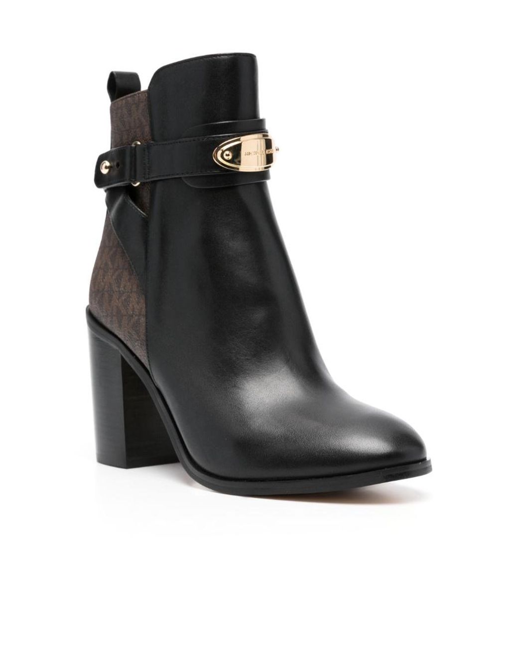 Michael Kors Black Michael Darcy Monogram Almond Toe Boots