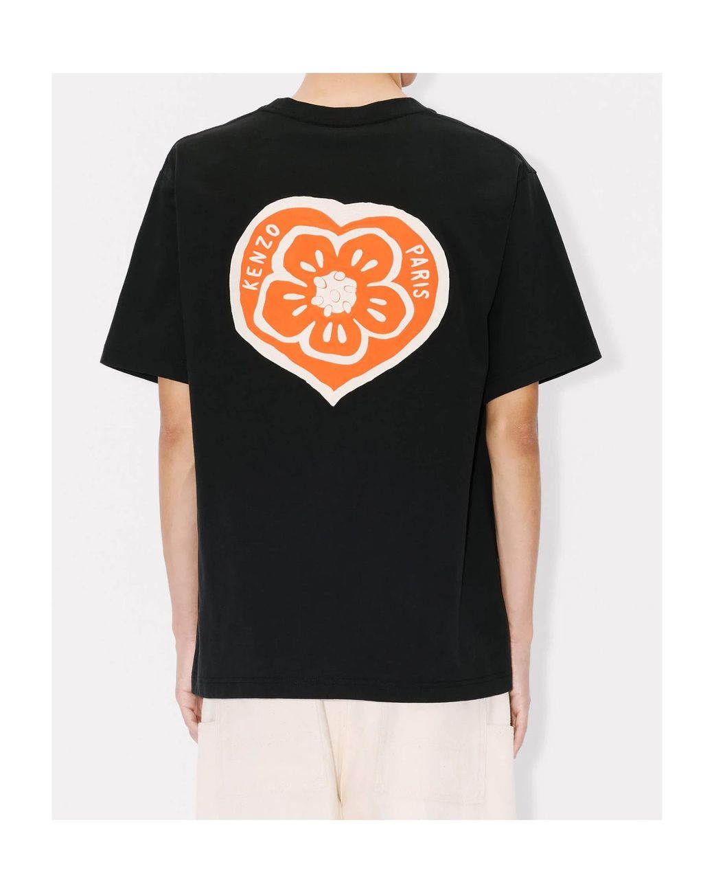 KENZO Black Boke Heart Oversized T-Shirt for men
