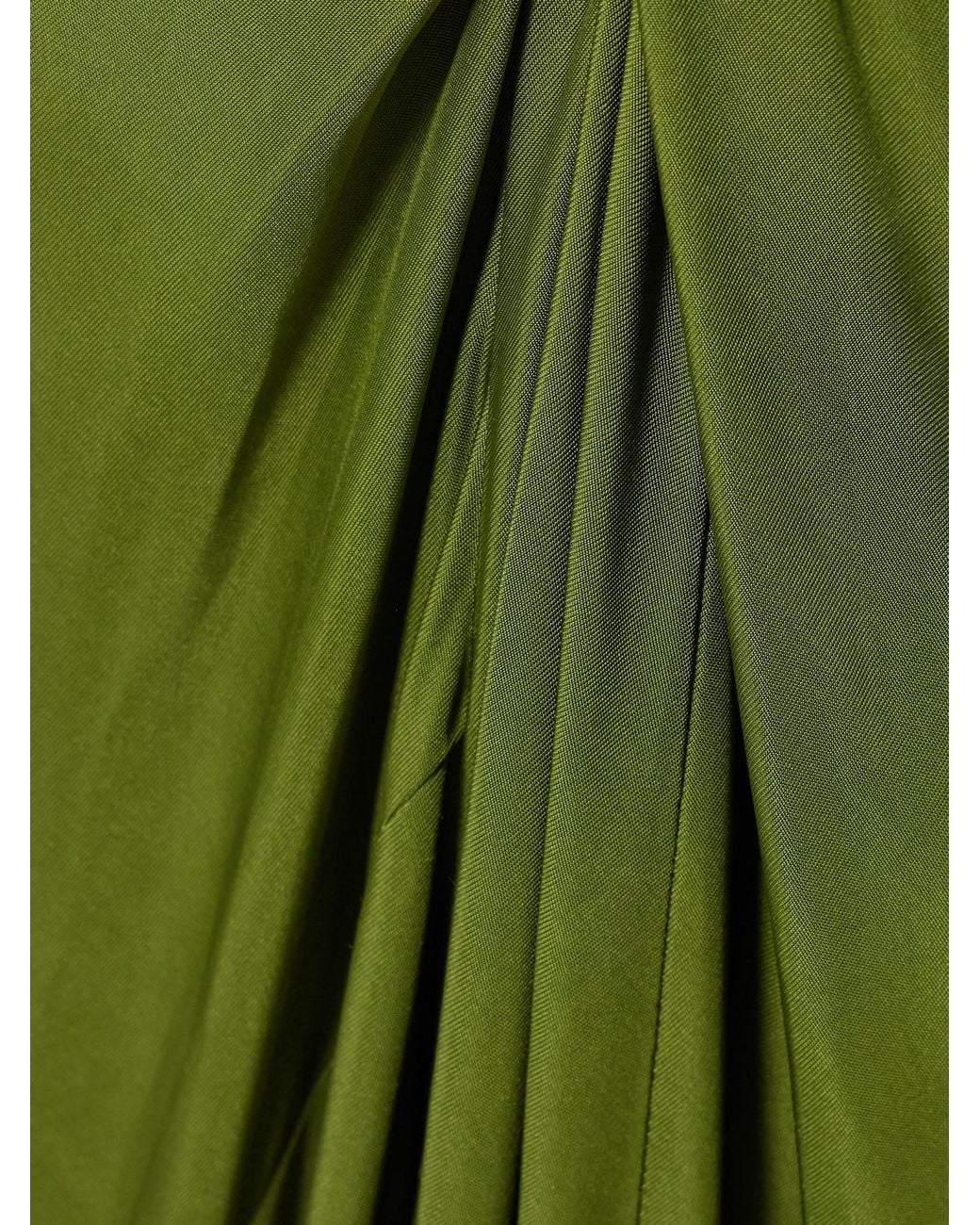 Dries Van Noten Green Pleated Knit Long Dress