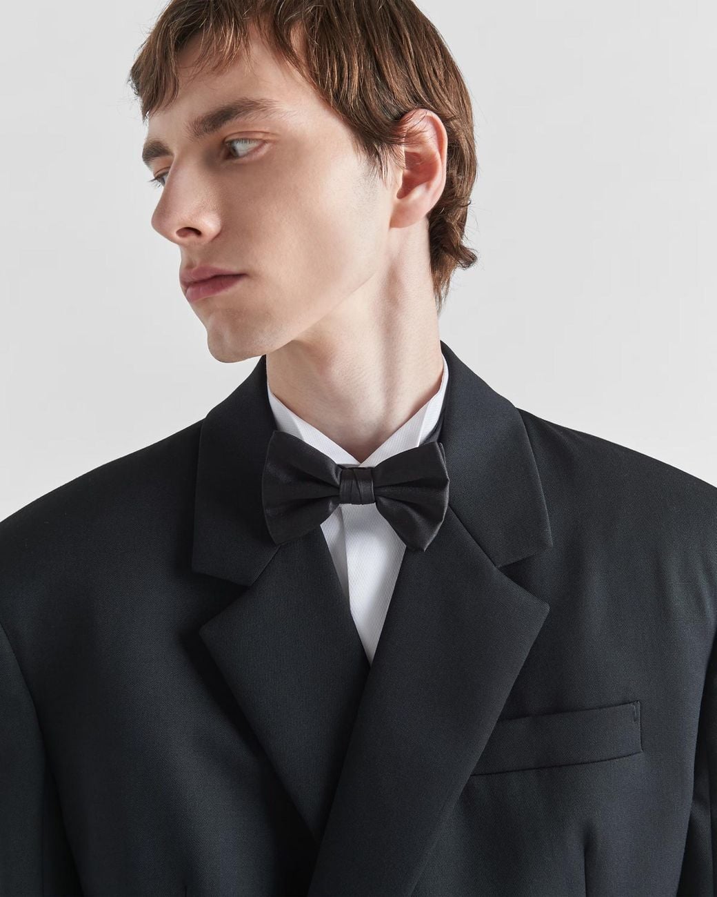 Prada White Logo-Detailed Bow Tie for men