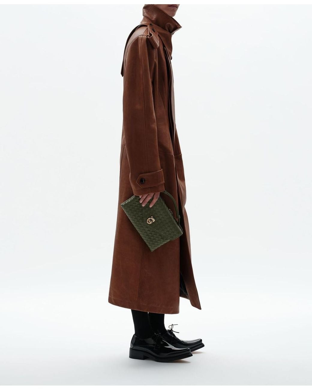 Bottega Veneta Green Knot Lock Crossbody Bag