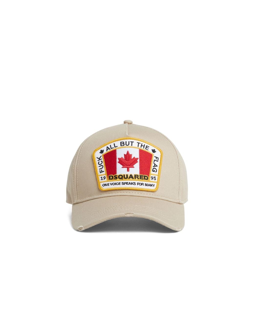 DSquared² White Flag Patch Distressed Baseball Cap for men