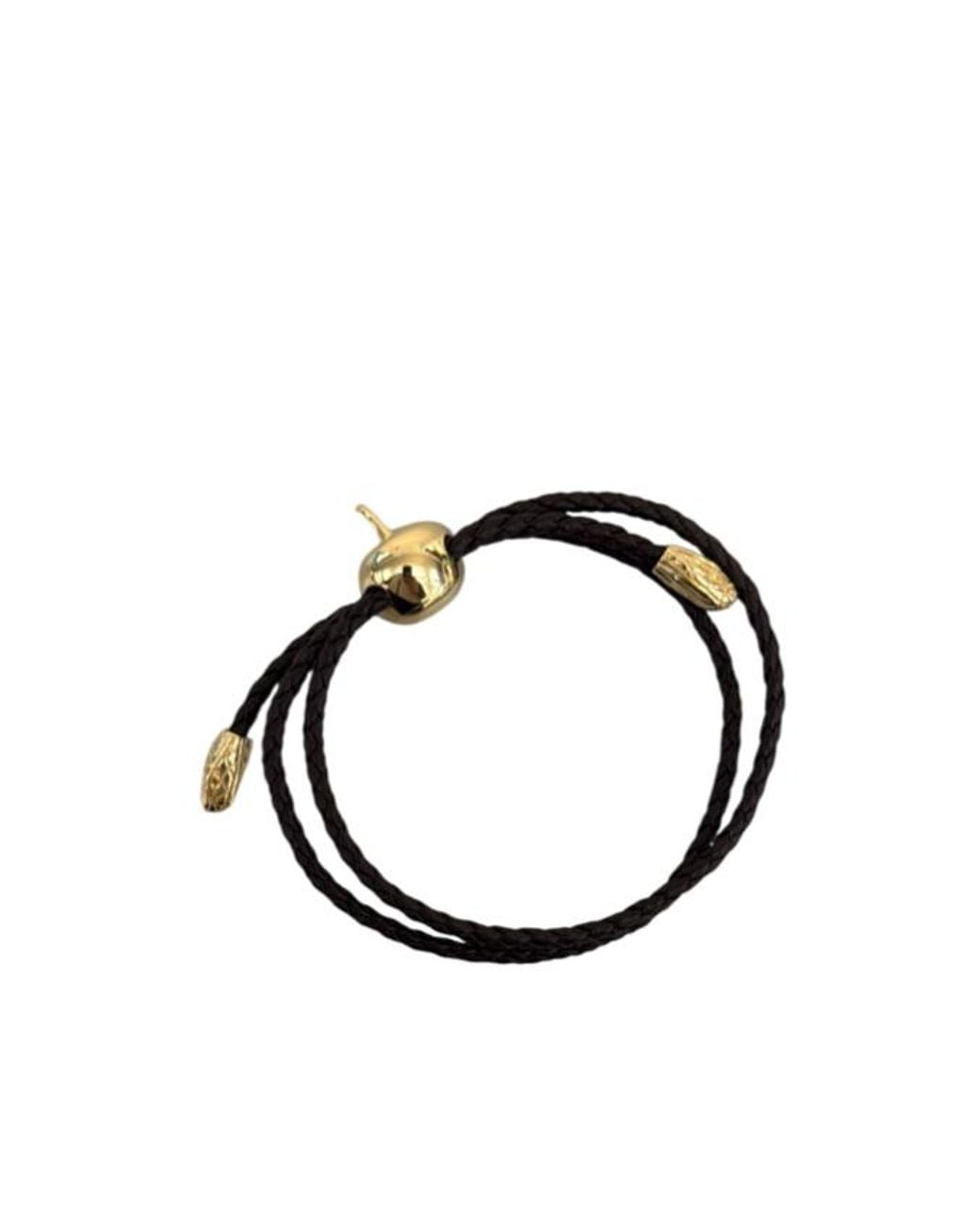 Bottega Veneta Black Adam Leather Bracelet