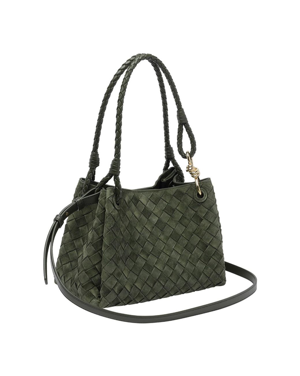Bottega Veneta Green Woven Shoulder Bag