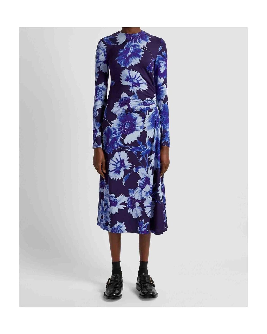 Erdem Blue Pattern Dress