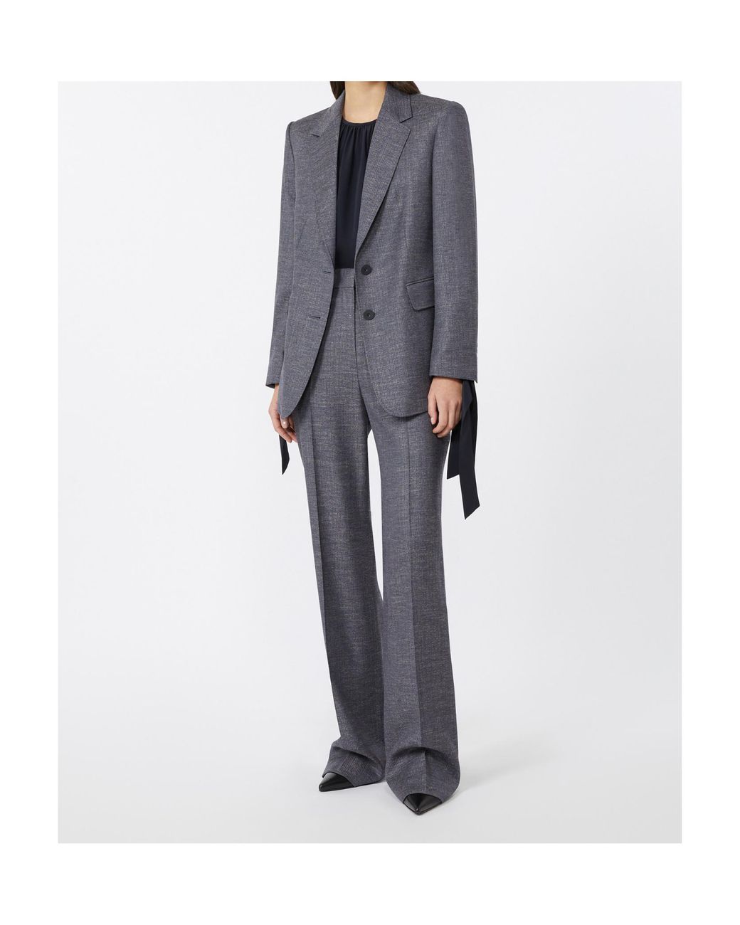 Max Mara Blue Studio Hodeida Single-Breasted Blazer