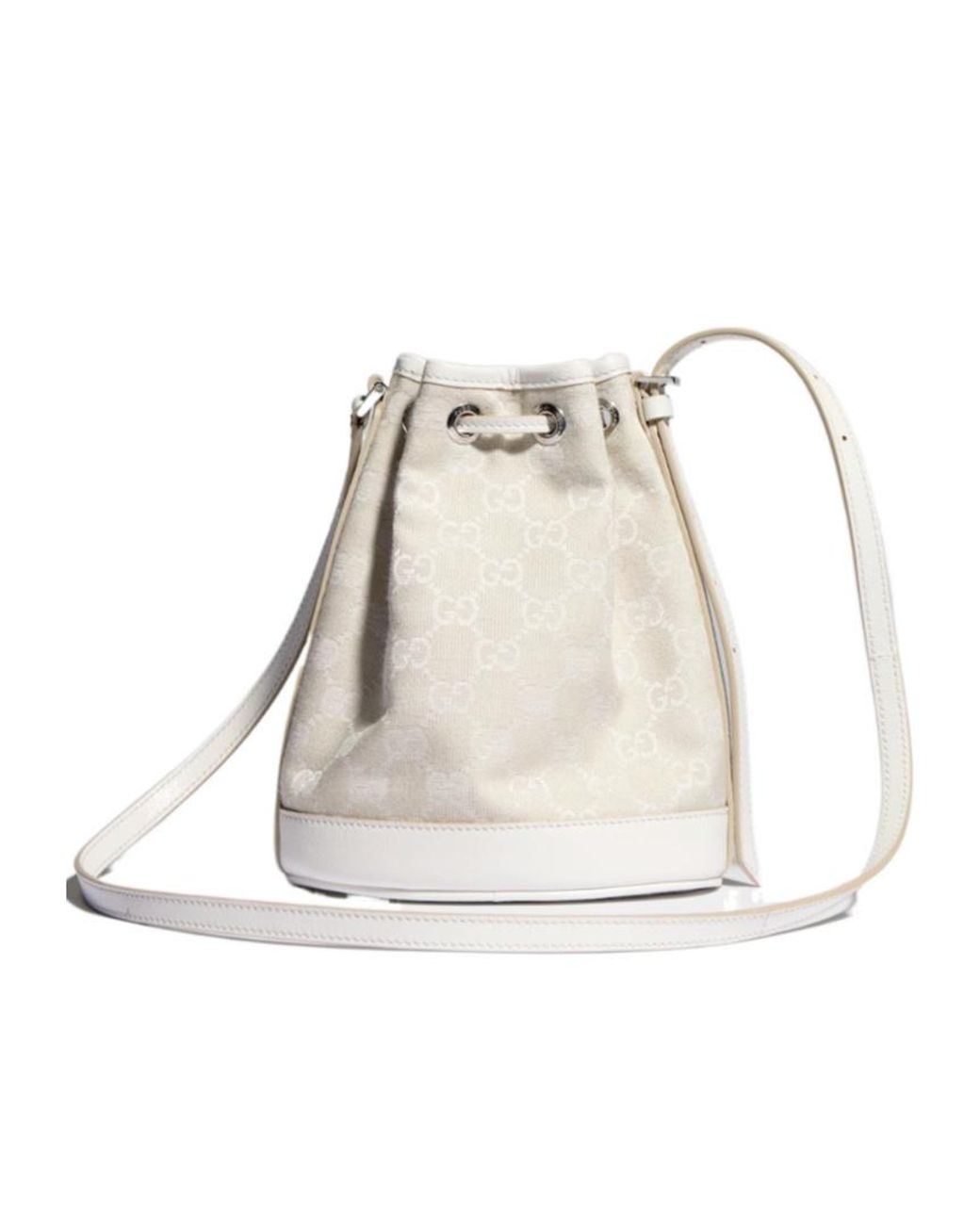 Gucci Natural Mini Bucket Bag With Plaque
